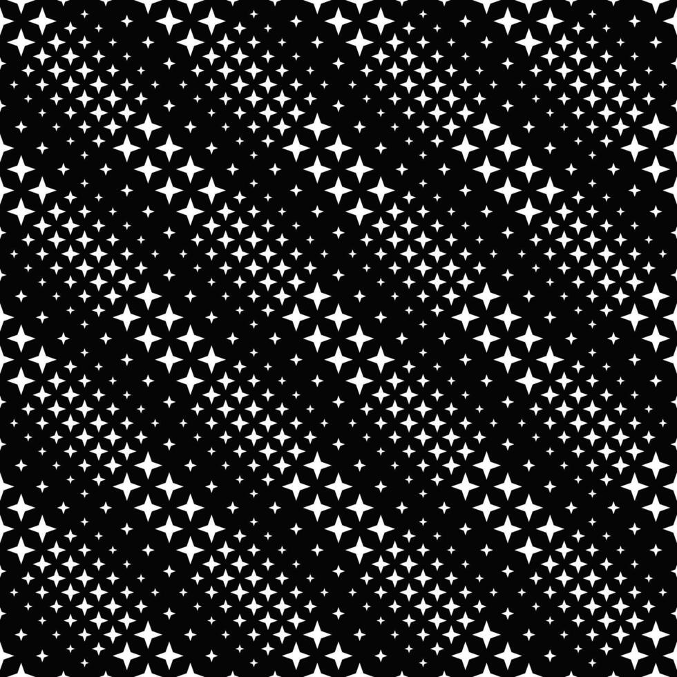 A black and white pattern with white stars vector