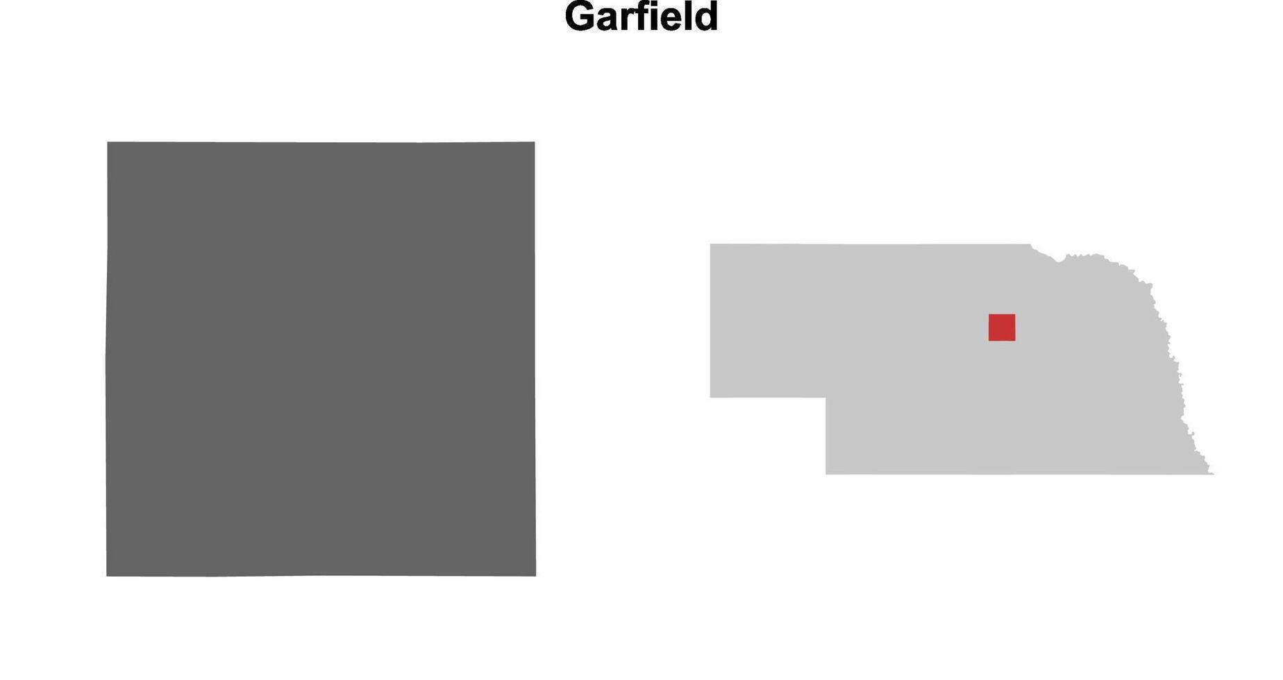 Garfield County, Nebraska blank outline map set vector