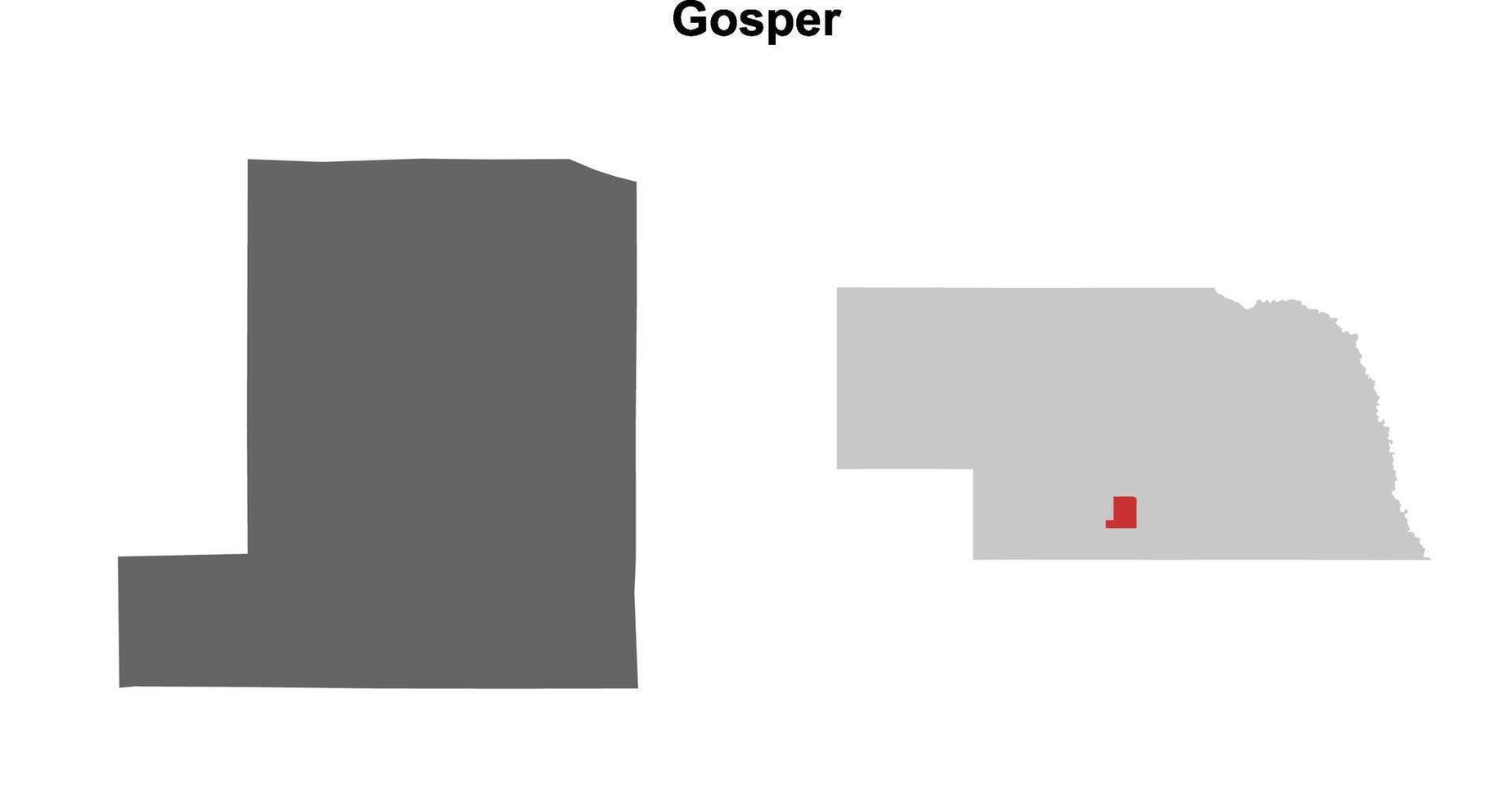 Gosper County, Nebraska blank outline map set vector