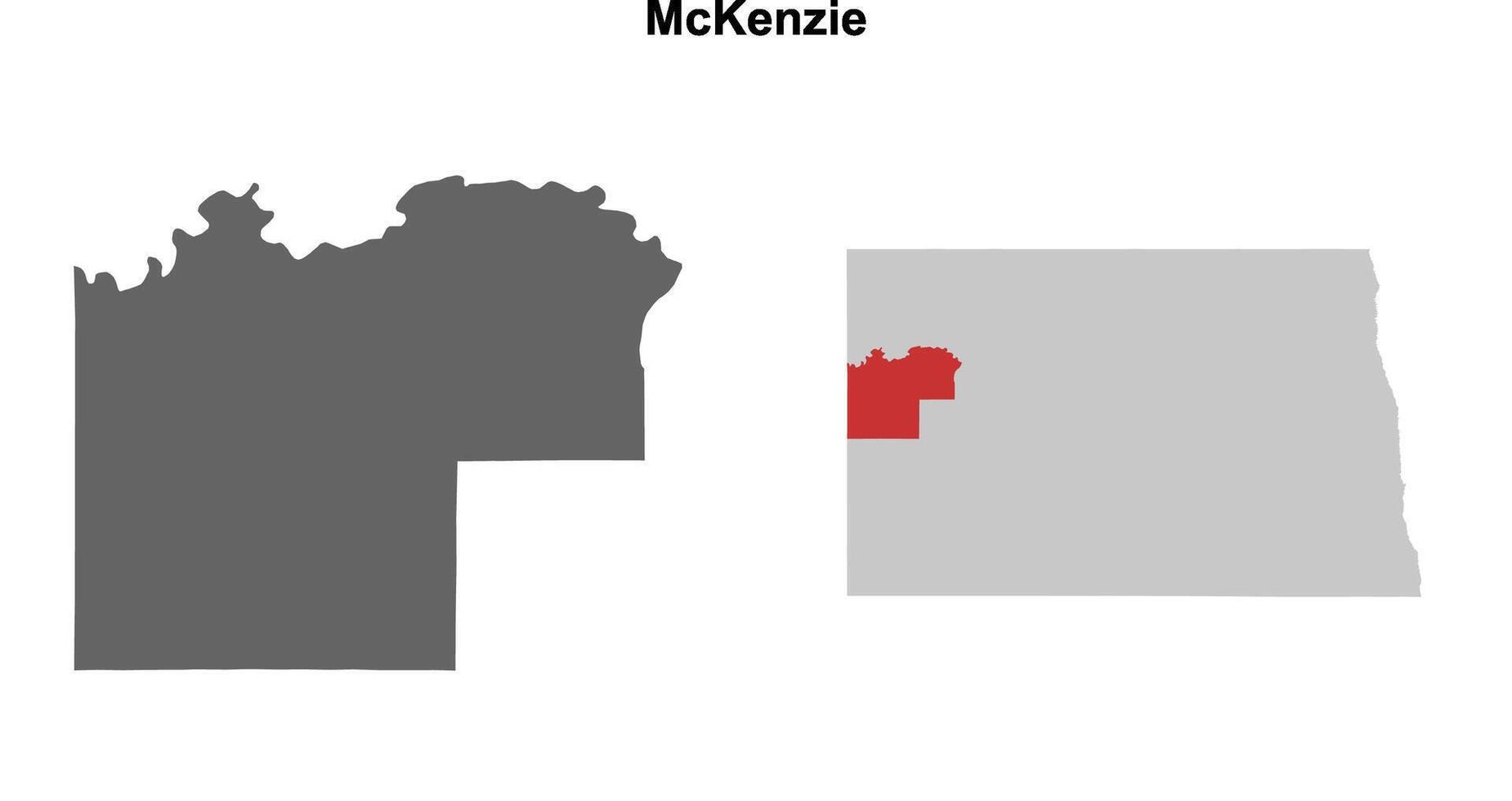 McKenzie County, North Dakota blank outline map set vector