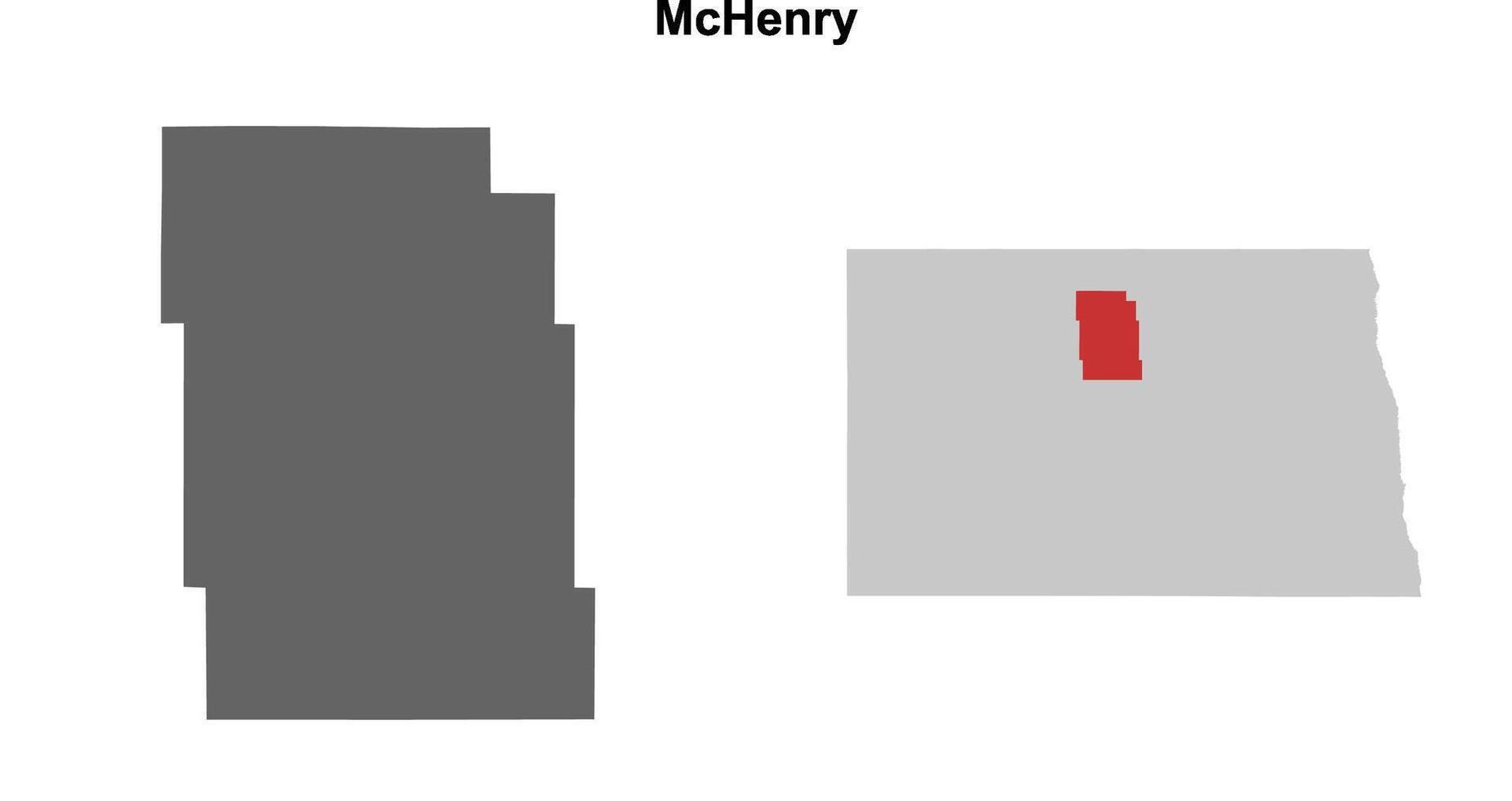 McHenry County, North Dakota blank outline map set vector