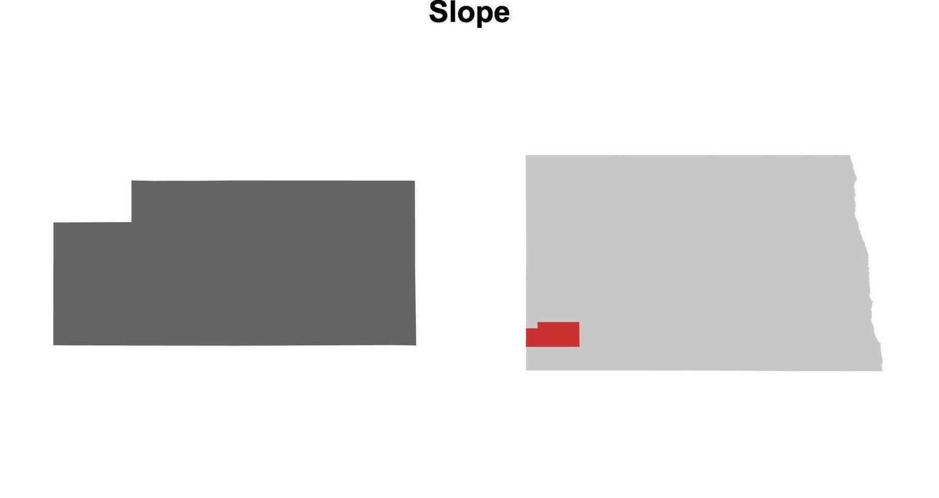 Slope County, North Dakota blank outline map set vector