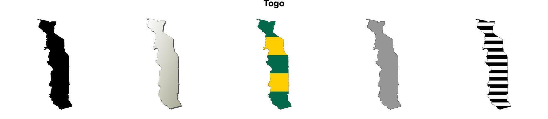 Togo outline map set vector
