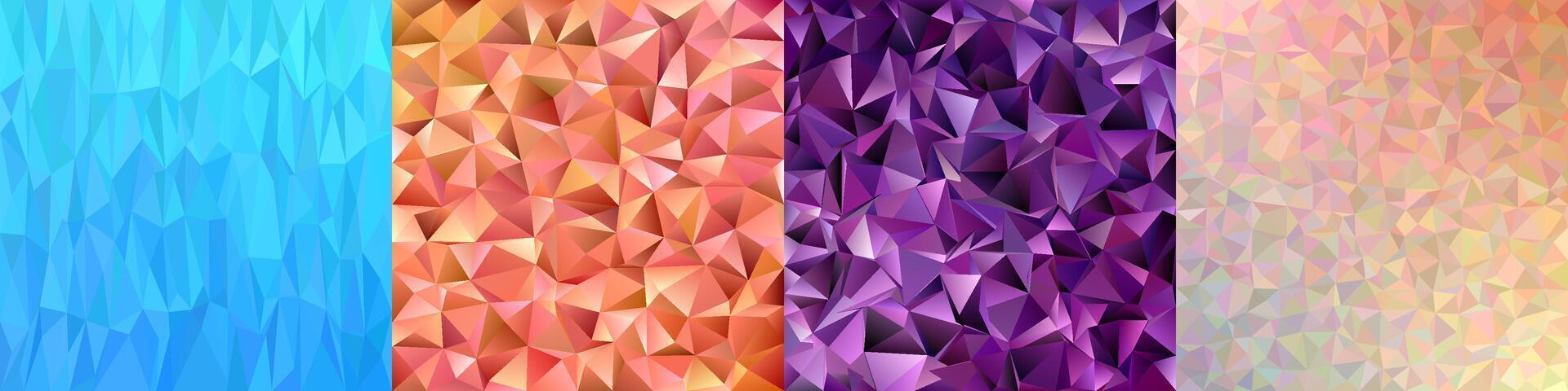 Colorful abstract triangle polygon background collection vector