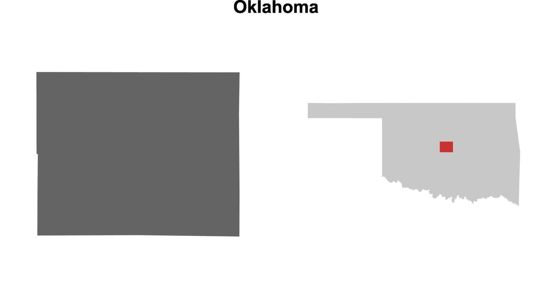 Oklahoma County, Oklahoma blank outline map set vector
