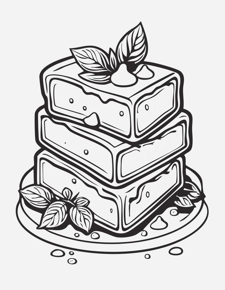 Cute Butter Dairy Food Eatery Meal Coloring Kid Book Page in Black White. Monochrome and Colored Samples vector