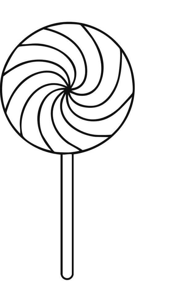 Lollipop Candy Food Eatery Meal Coloring Kid Book in Black and White. Monochrome and Colored Samples vector