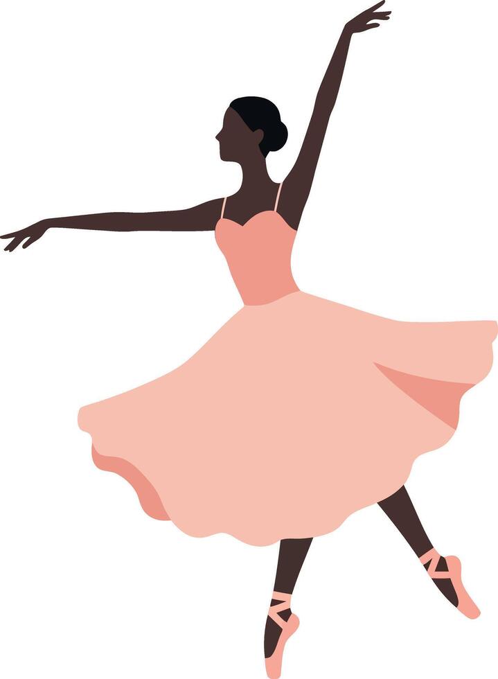 Graceful ballet dancer in elegant pose with soft colors and minimal style art vector