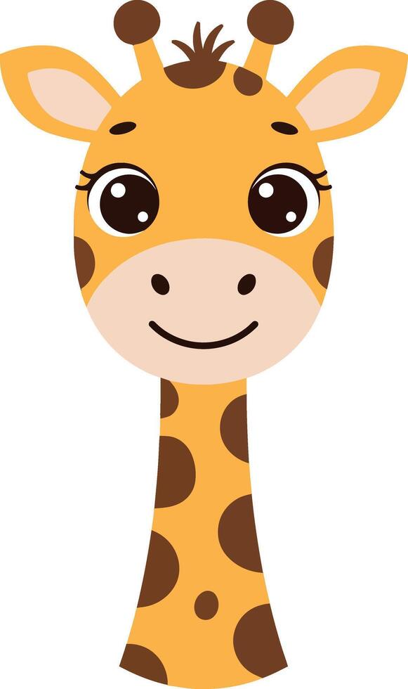 Cute giraffe character design in flat style featuring bright colors and playful expressions illustration vector