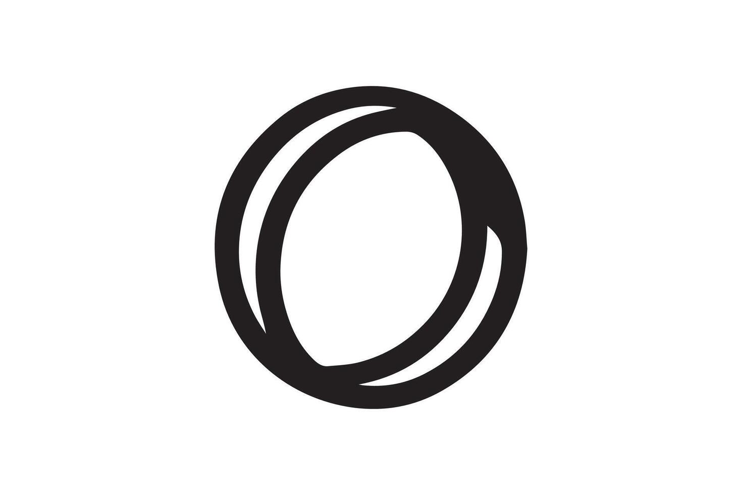 An oval shaped object with a black outline vector