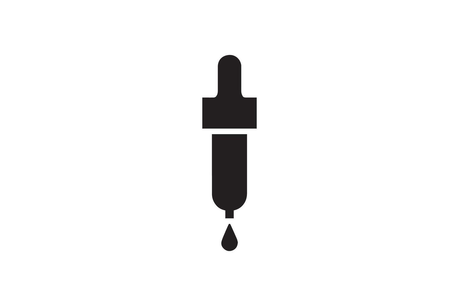 A black and white illustration of a syringe vector