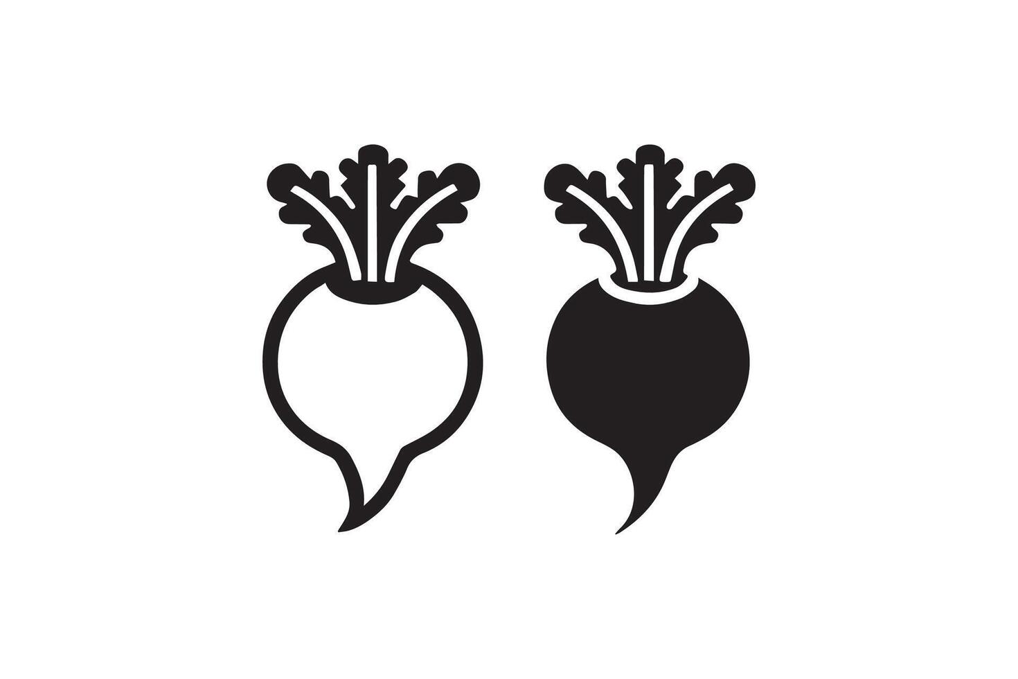 Black and white illustration of a beetroot vector