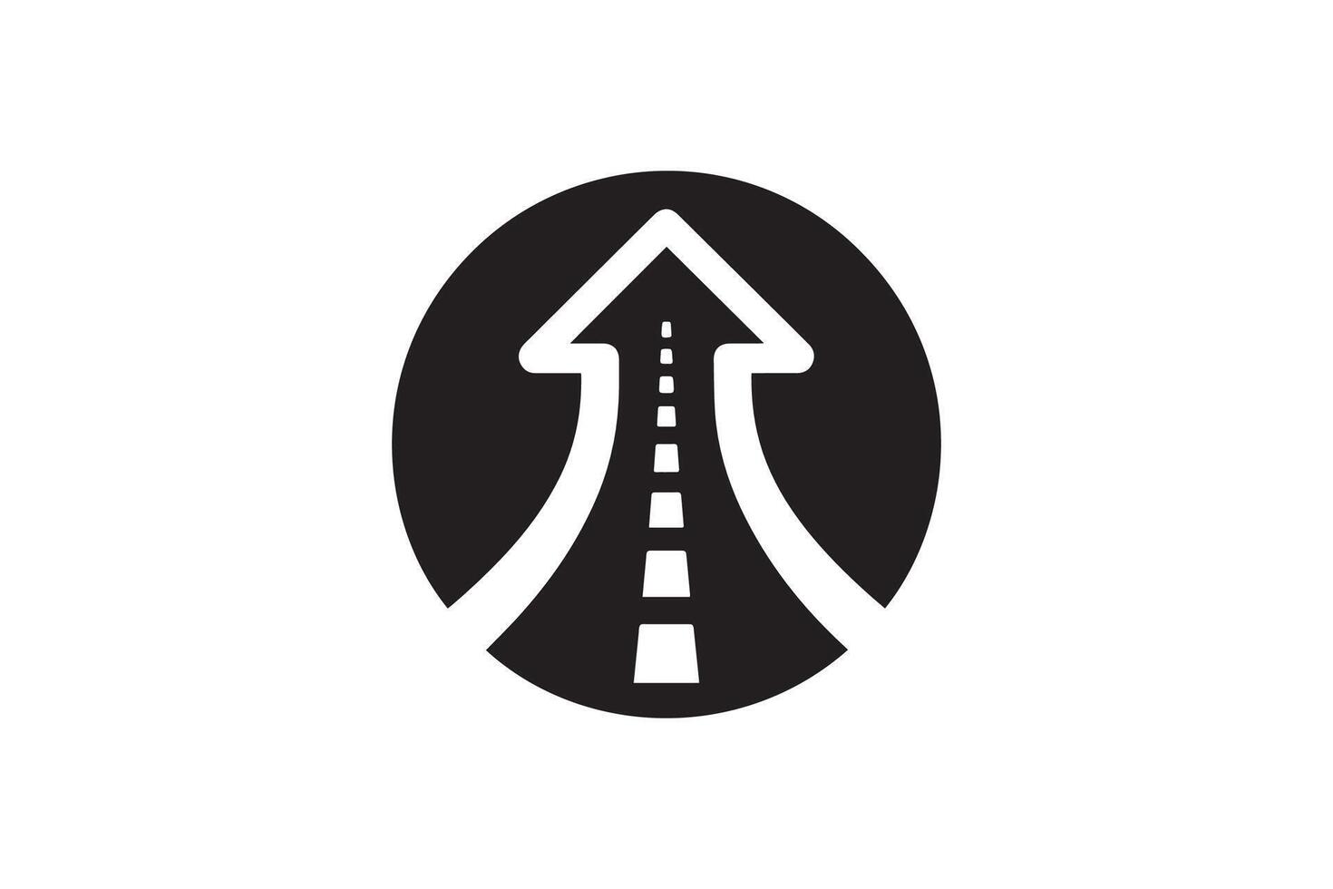A black and white image of an arrow going up a road vector