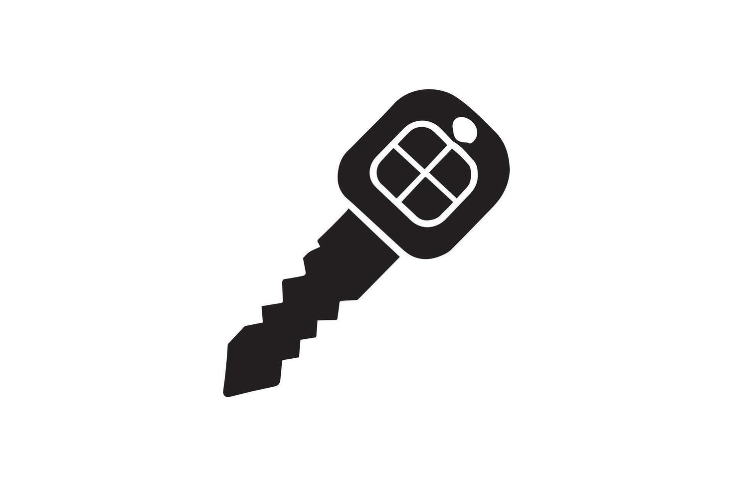 A black and white key icon on a white background vector