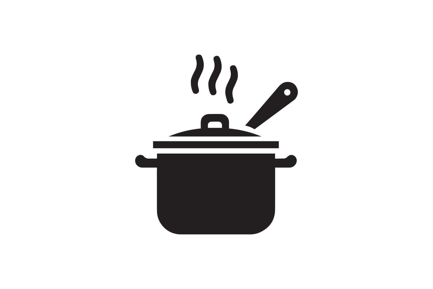 A black and white illustration of a pot with a lid vector