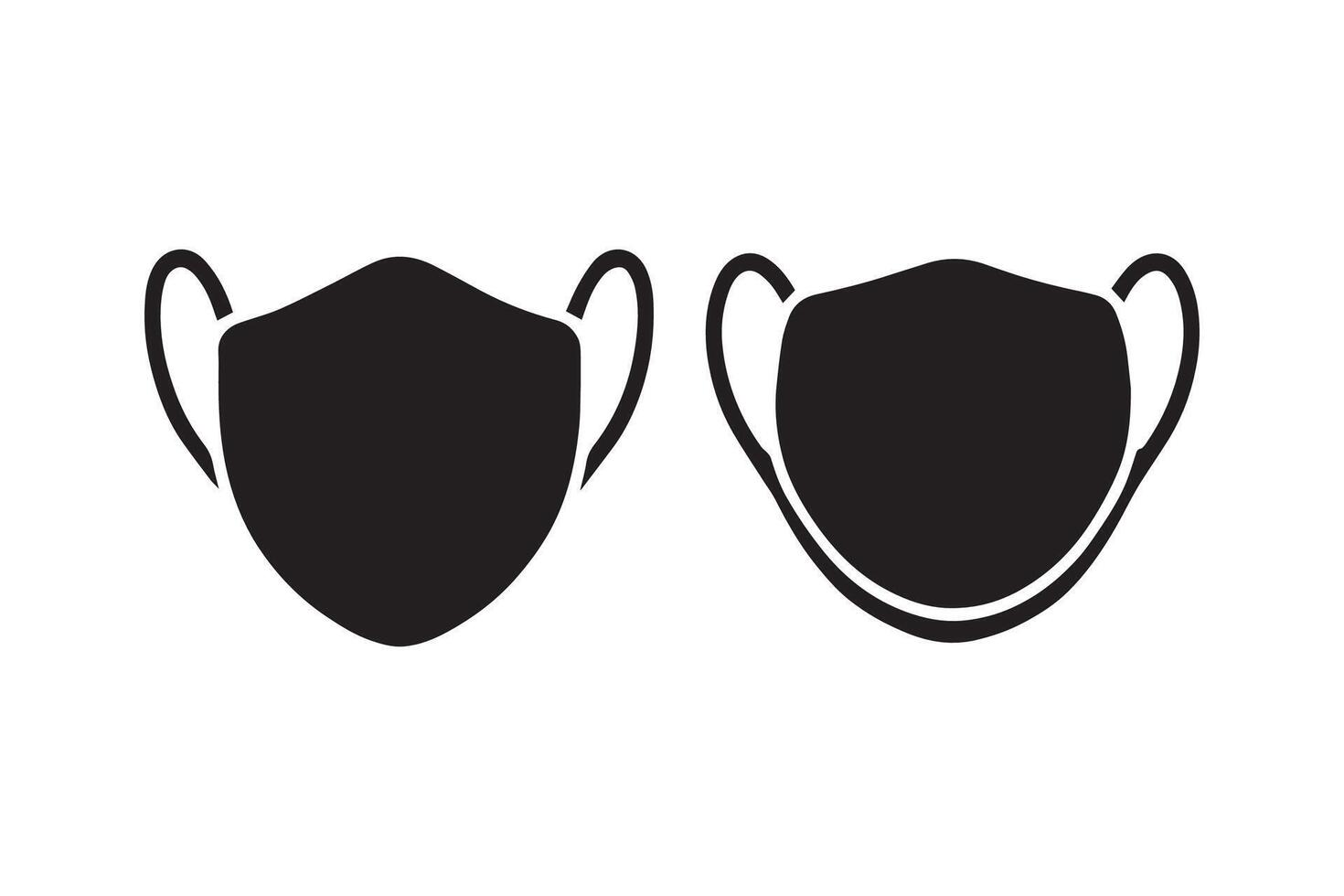 Two black masks on a white background vector