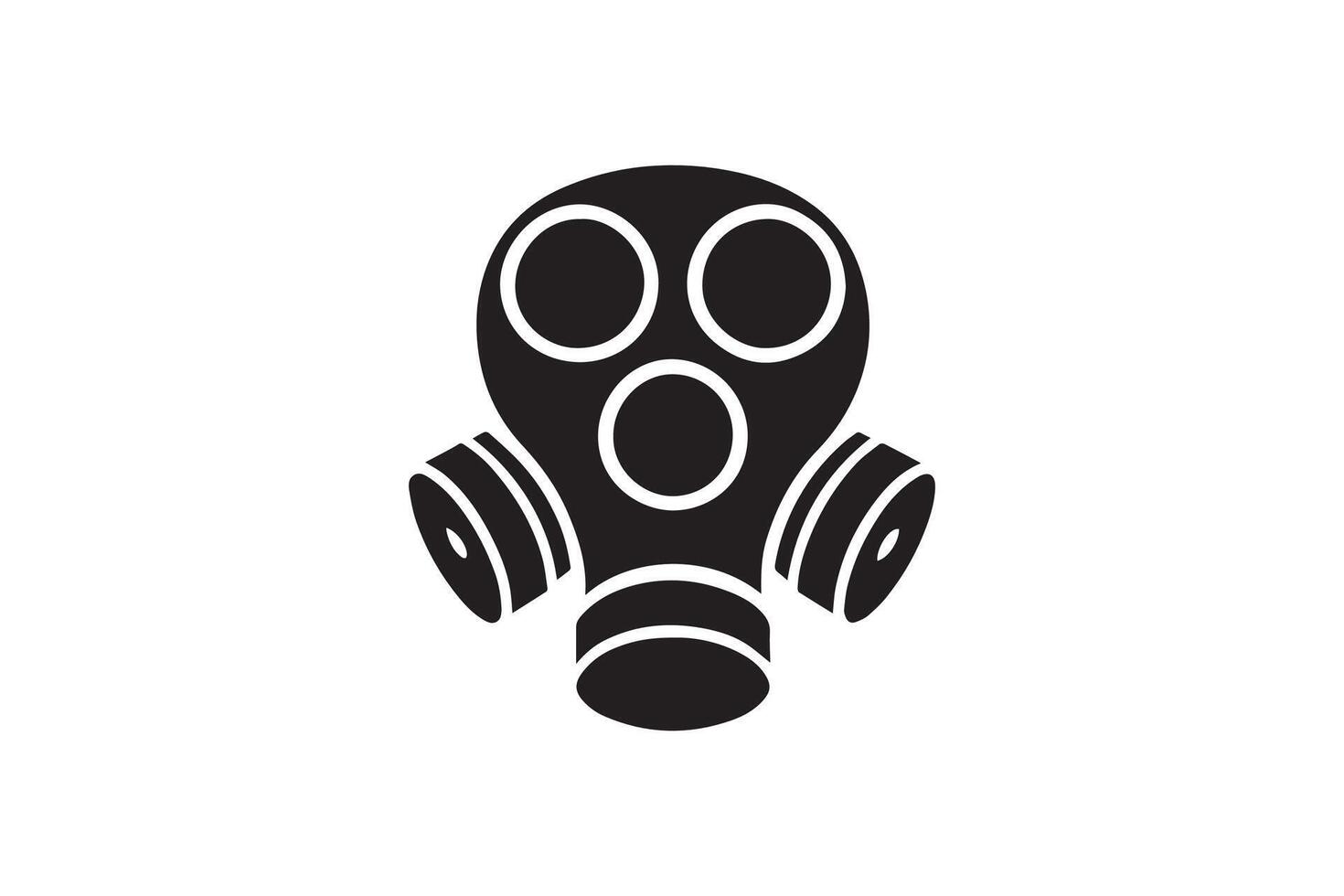 A black and white gas mask icon on a white background vector