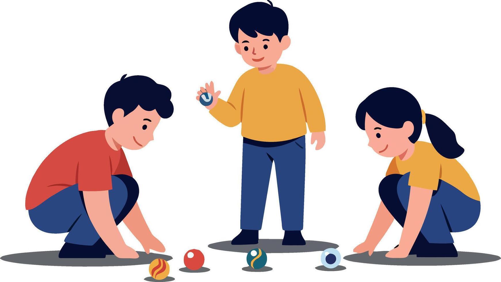 Children playing with colorful toys in flat illustration vector