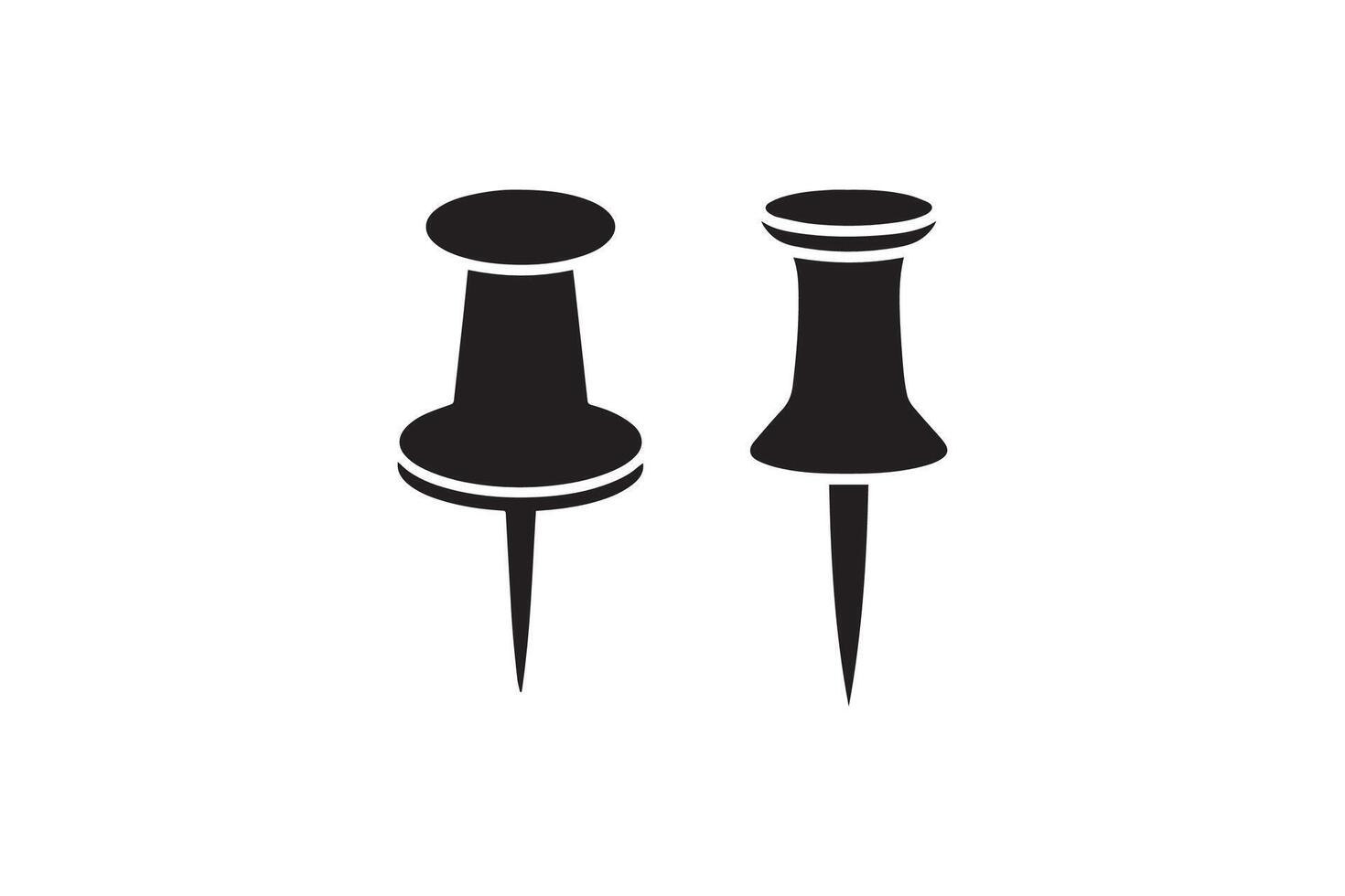 Two black and white pins on a white background vector