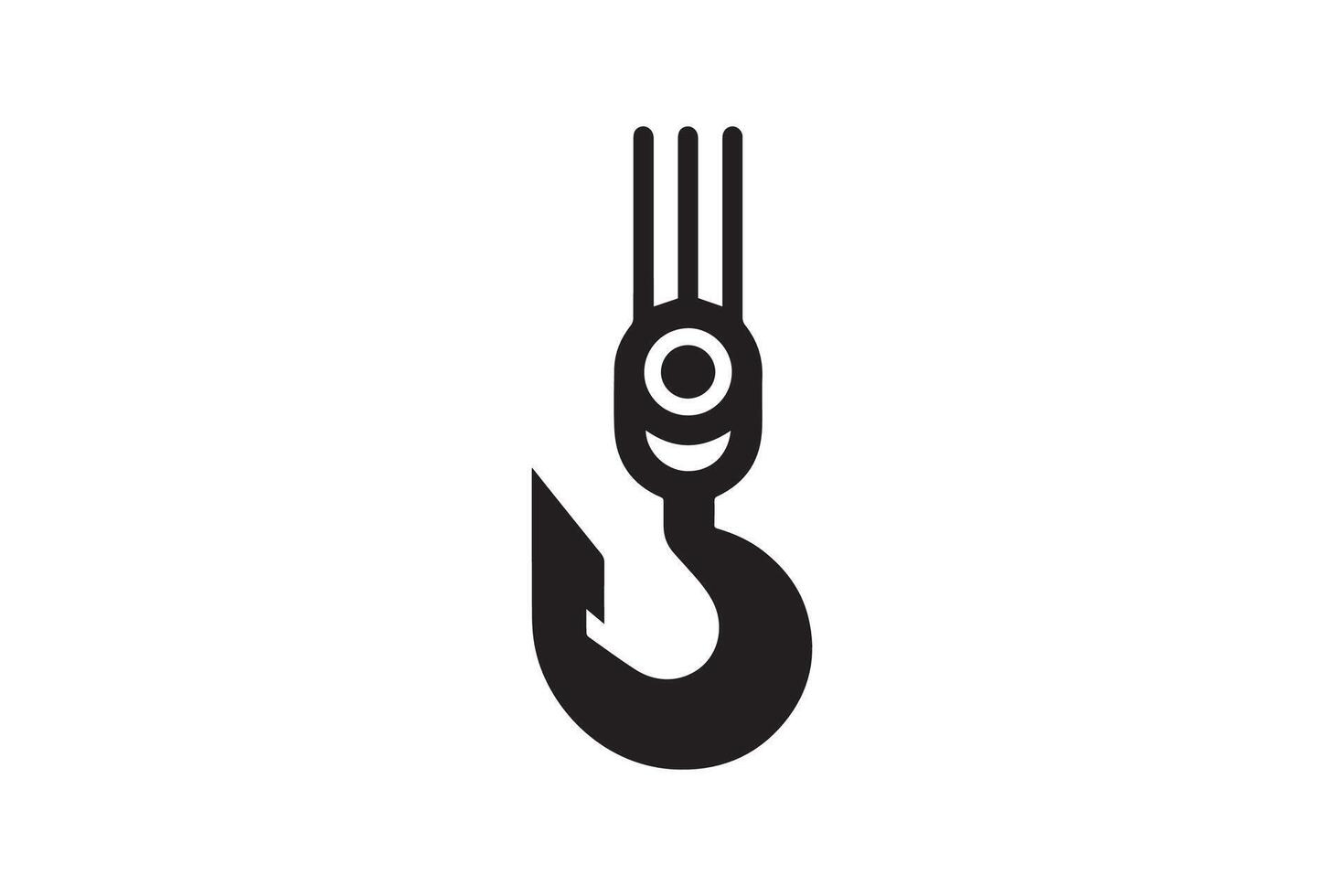 Fish hook icon illustration on white background vector