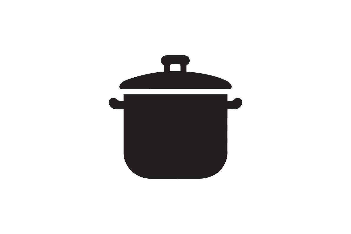 A black and white icon of a pot vector