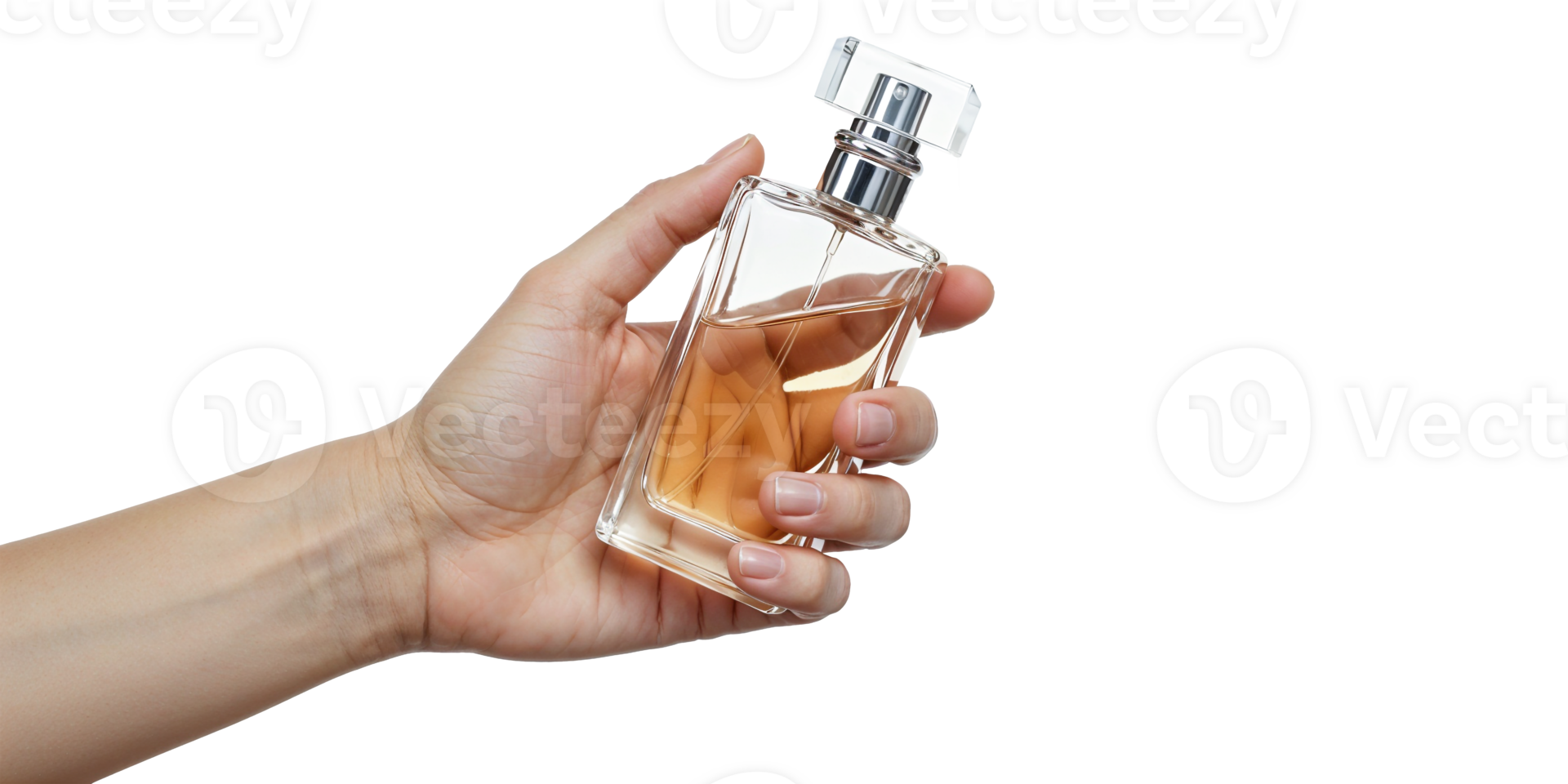 A Woman's Hand Holding Perfume Bottle png