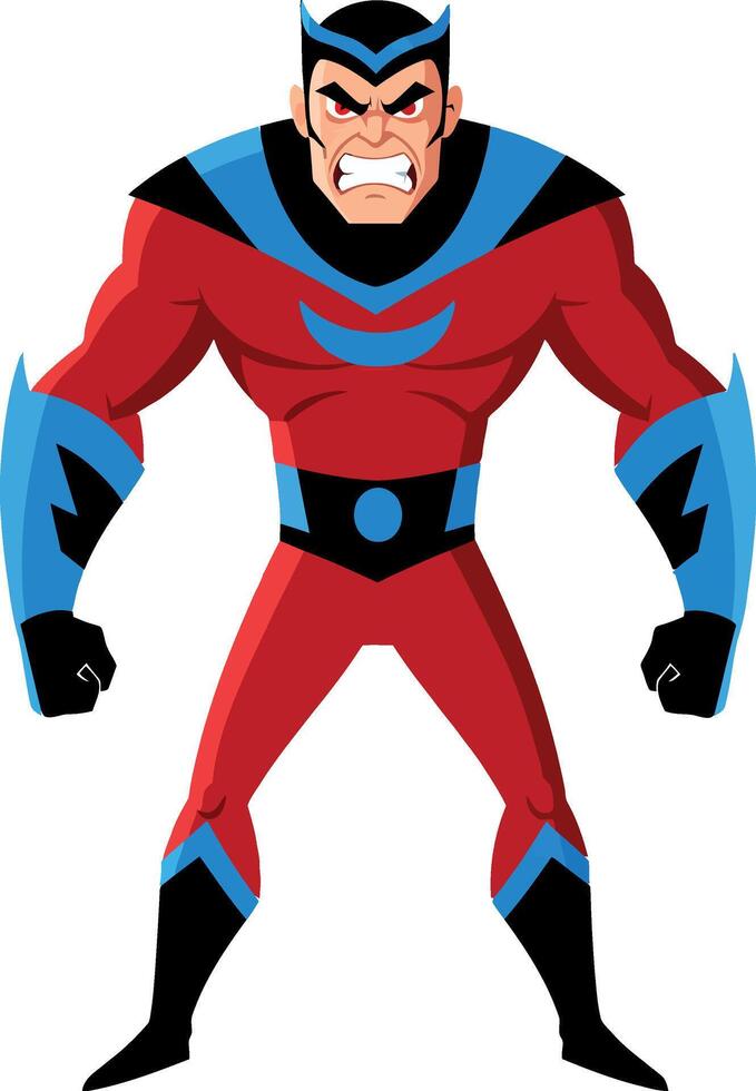 Strong superhero character in vibrant colors with flat design art vector