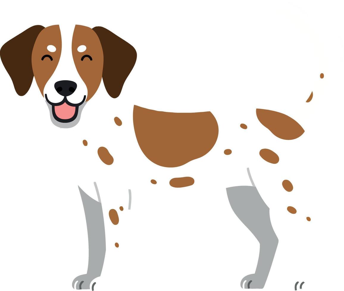 Happy dog with brown spots in flat and minimal illustration vector