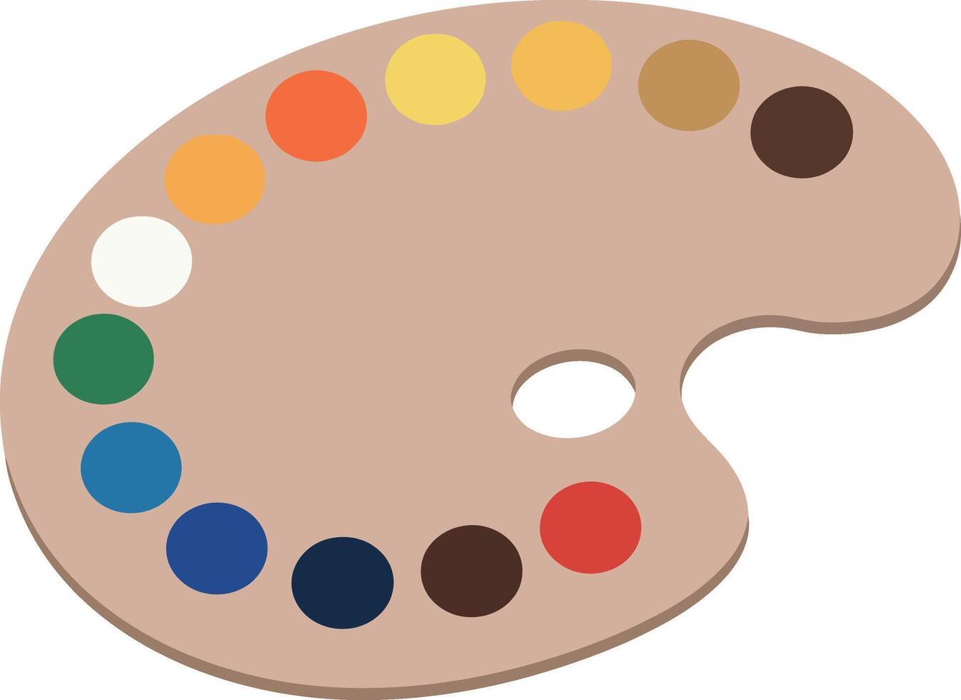 Colorful artist palette design in flat style art vector