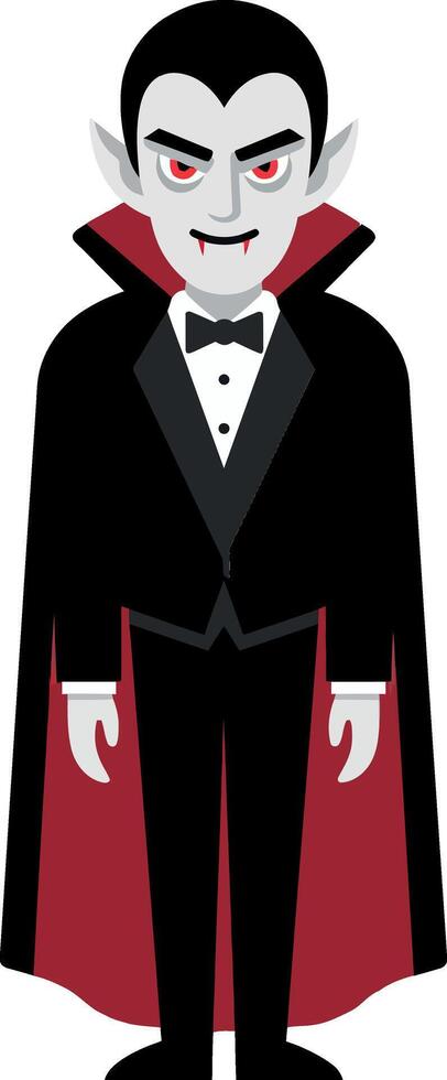 Dracula character in elegant tuxedo with flat design art vector