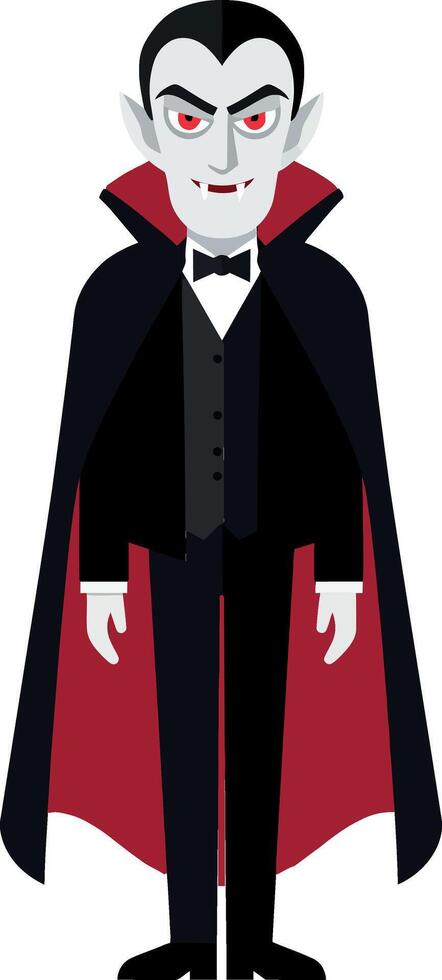Vampire character design in minimal style with red accents illustration vector