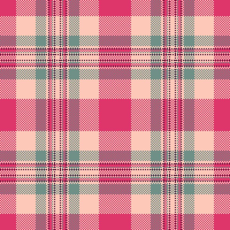 Stylish pink and beige plaid pattern. Perfect for textile design, fashion, websites, or scrapbooking projects. This seamless texture offers a soft, yet vibrant aesthetic. vector