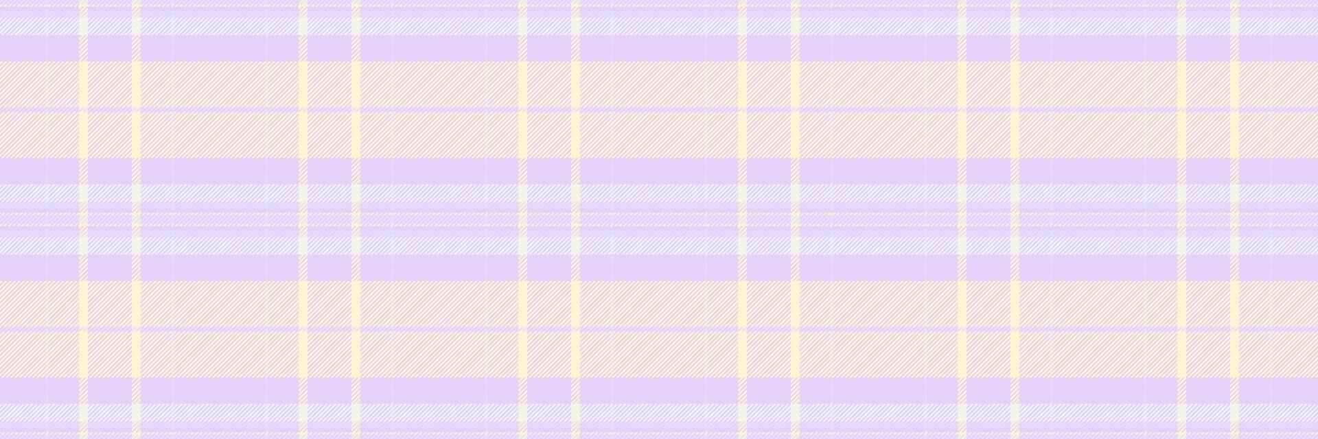 Simple background plaid tartan, upscale texture pattern. Hobby check fabric seamless textile in light and papaya whip colors. vector