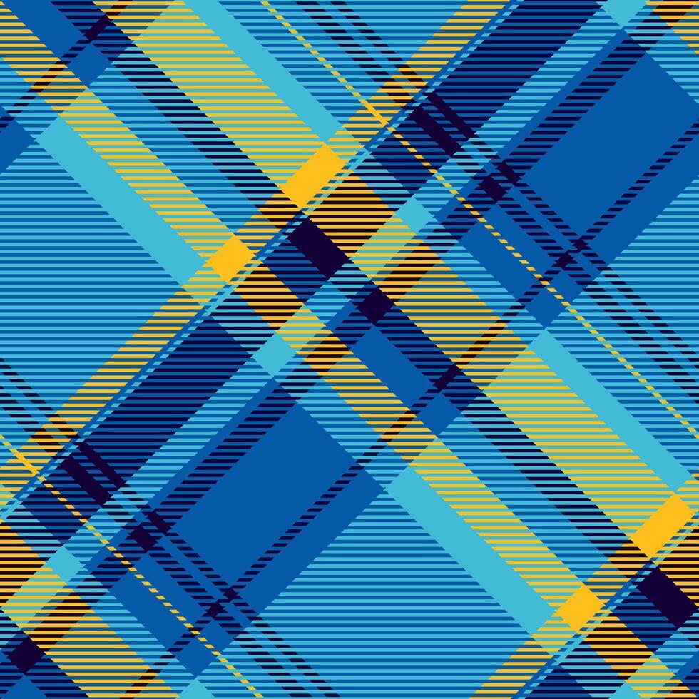 Vibrant diagonal plaid pattern in blues, greens, and yellows. Perfect for textile design, fashion, website backgrounds, or any project needing a bold, geometric texture. vector