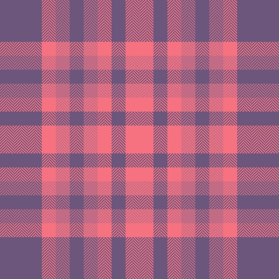 Grungy tartan seamless, madras fabric background plaid. Gentleman textile check pattern texture in red and violet colors. vector