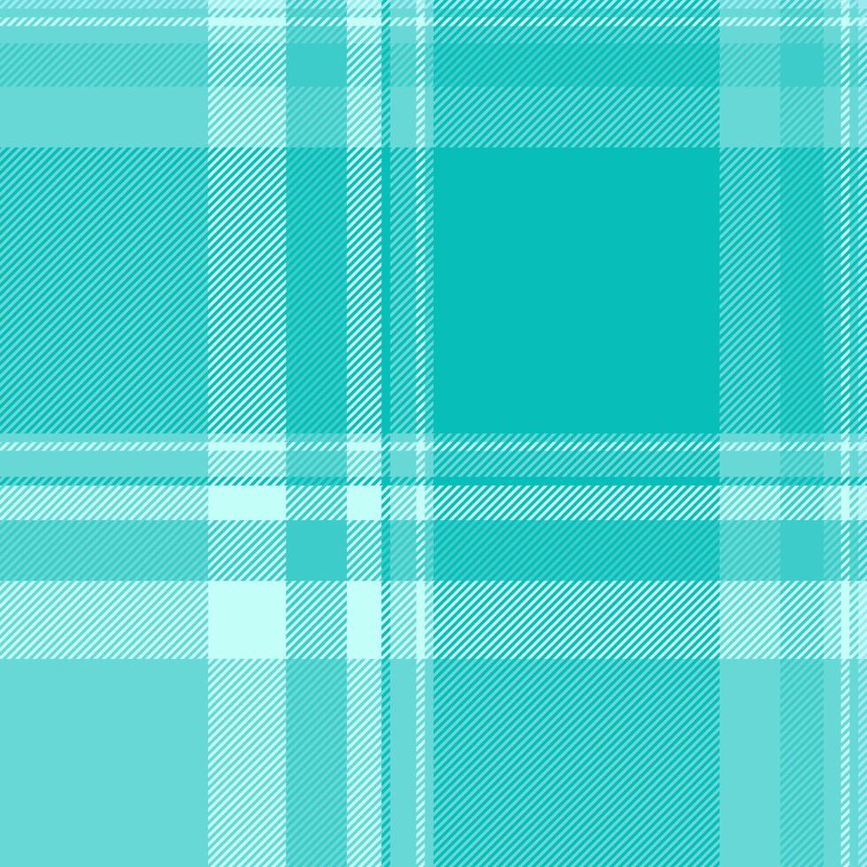 Seamless teal and white plaid pattern. Perfect for textile design, fashion, websites, or any project needing a fresh, summery feel. Subtle texture adds visual interest. vector