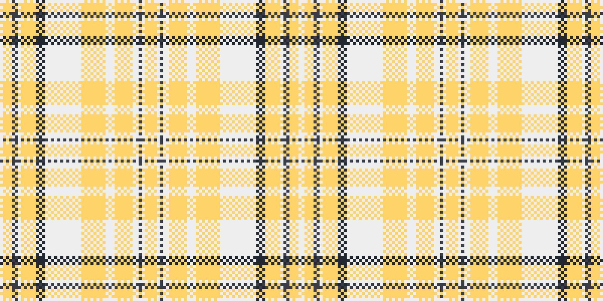 Textured fabric background texture, orange tartan pattern . Furry check seamless plaid textile in amber and white colors. vector