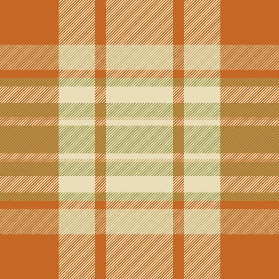 Lumberjack seamless pattern textile, up check texture. Relax plaid background tartan fabric in orange and light colors. vector