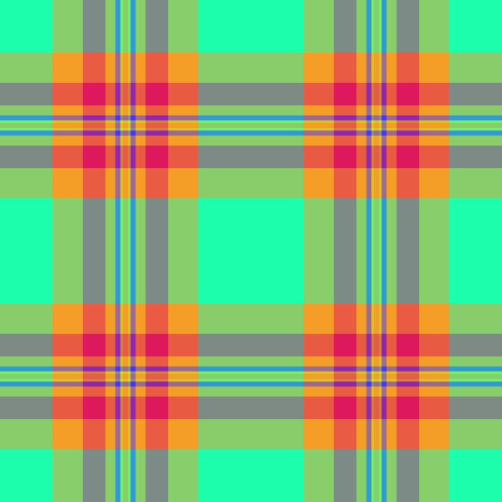 Designer plaid background pattern, 1940s seamless texture. Elegance fabric textile tartan check in green and orange colors. vector