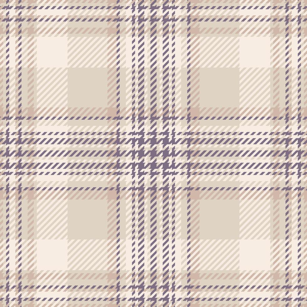 Subtle beige and mauve plaid pattern. Elegant texture ideal for fashion, textile, and website backgrounds. Evokes feelings of warmth and sophistication. Perfect for autumnal or classic designs. vector