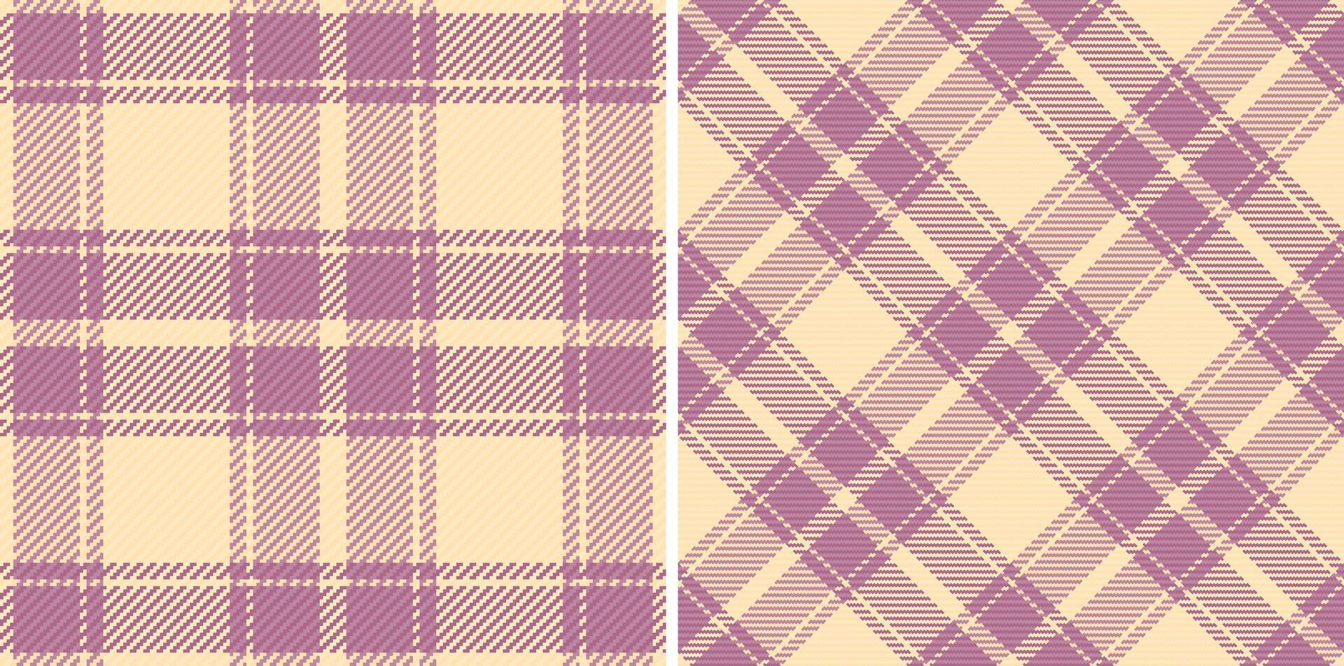 Fabric plaid seamless of tartan background check with a textile texture pattern. Set in coffee colors for wide grid paper. vector
