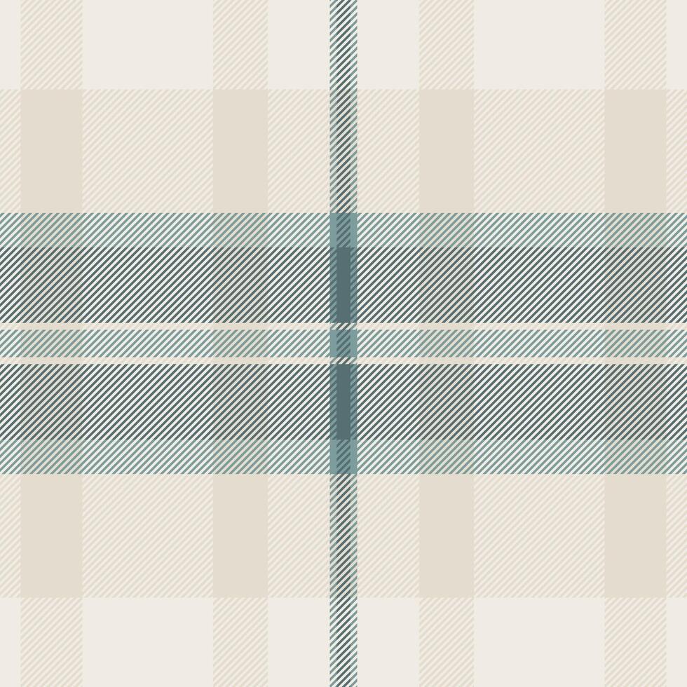 Elegant neutral plaid pattern featuring soft beige and muted teal tones. Perfect for textile design, website backgrounds, or stationery. Creates a calm, sophisticated aesthetic. vector