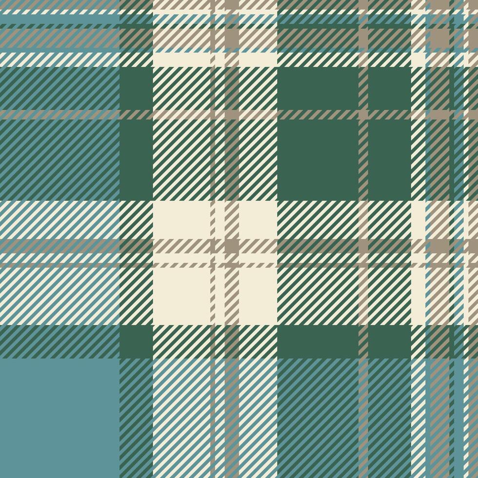 Real check plaid pattern, conceptual fabric tartan texture. Antique seamless textile background in mint and light colors. vector