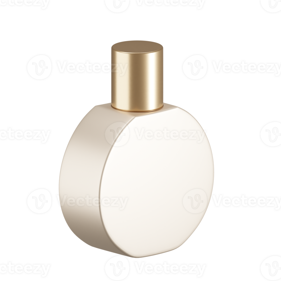 Round Perfume Cap Cosmetic Bottle 3D Render Mockup png