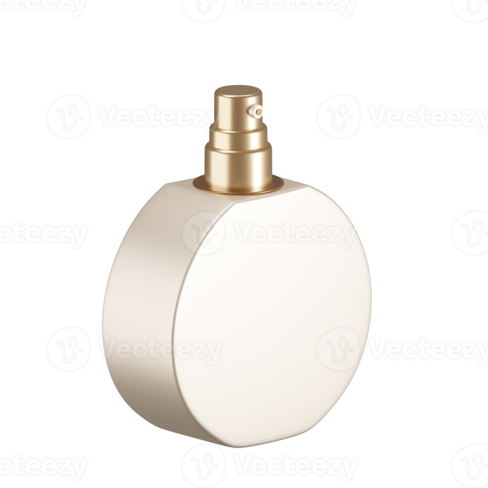Round Perfume Bottle Cosmetic 3D Render Mockup png