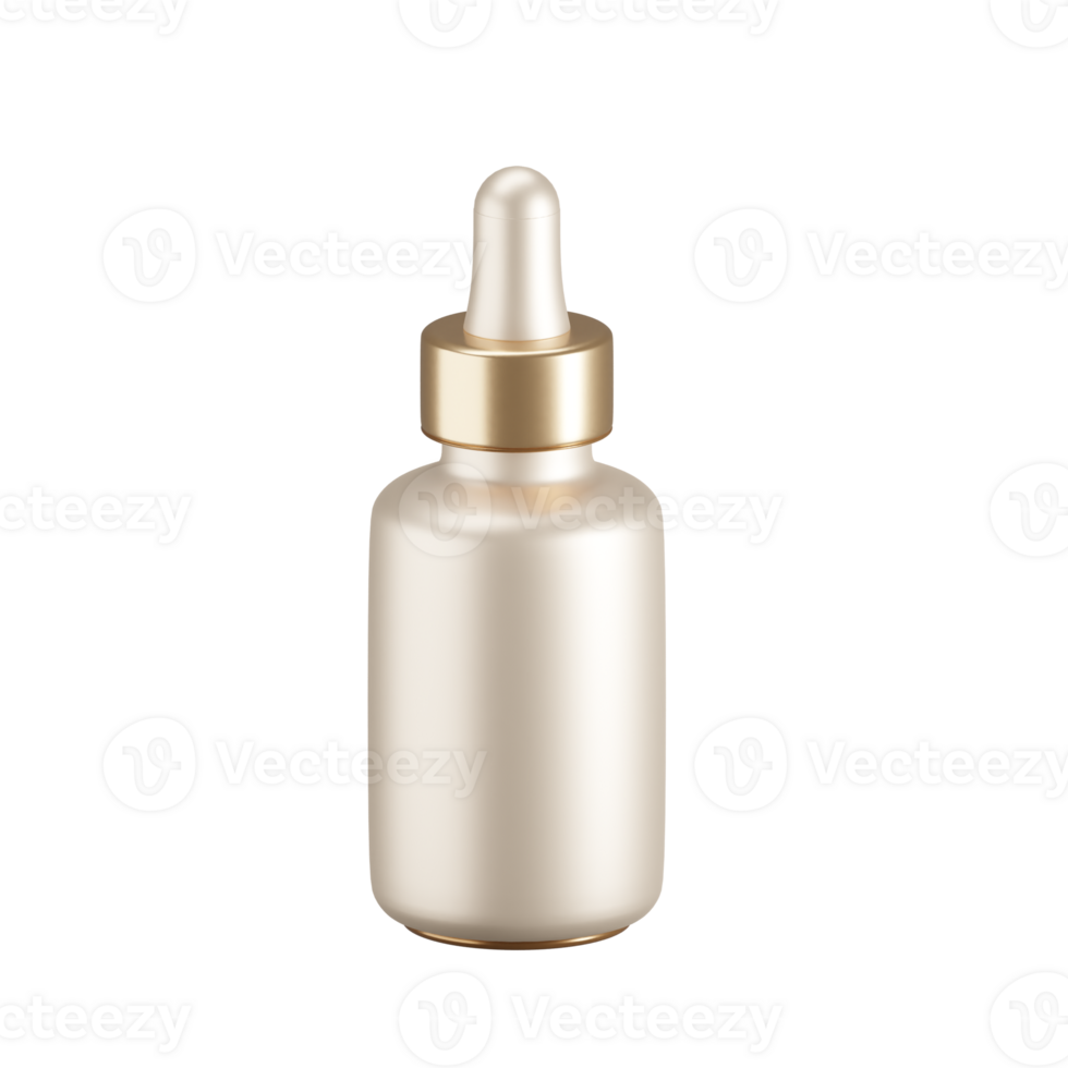 Small Dropper Bottle Serum Cosmetic 3D Render Mockup png