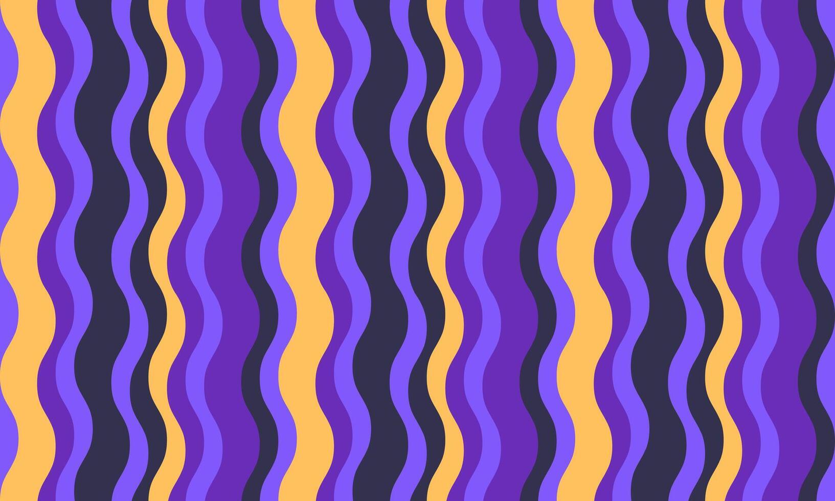 Vibrant wavy stripes in purple and gold create a dynamic, retroinspired pattern. Perfect for backgrounds, textiles, or website designs needing a bold, playful aesthetic. vector