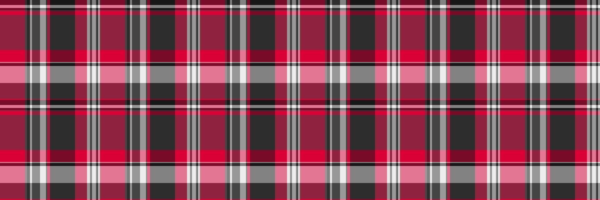Panel seamless background check, long textile fabric. Carnival pattern texture plaid tartan in red and grey colors. vector