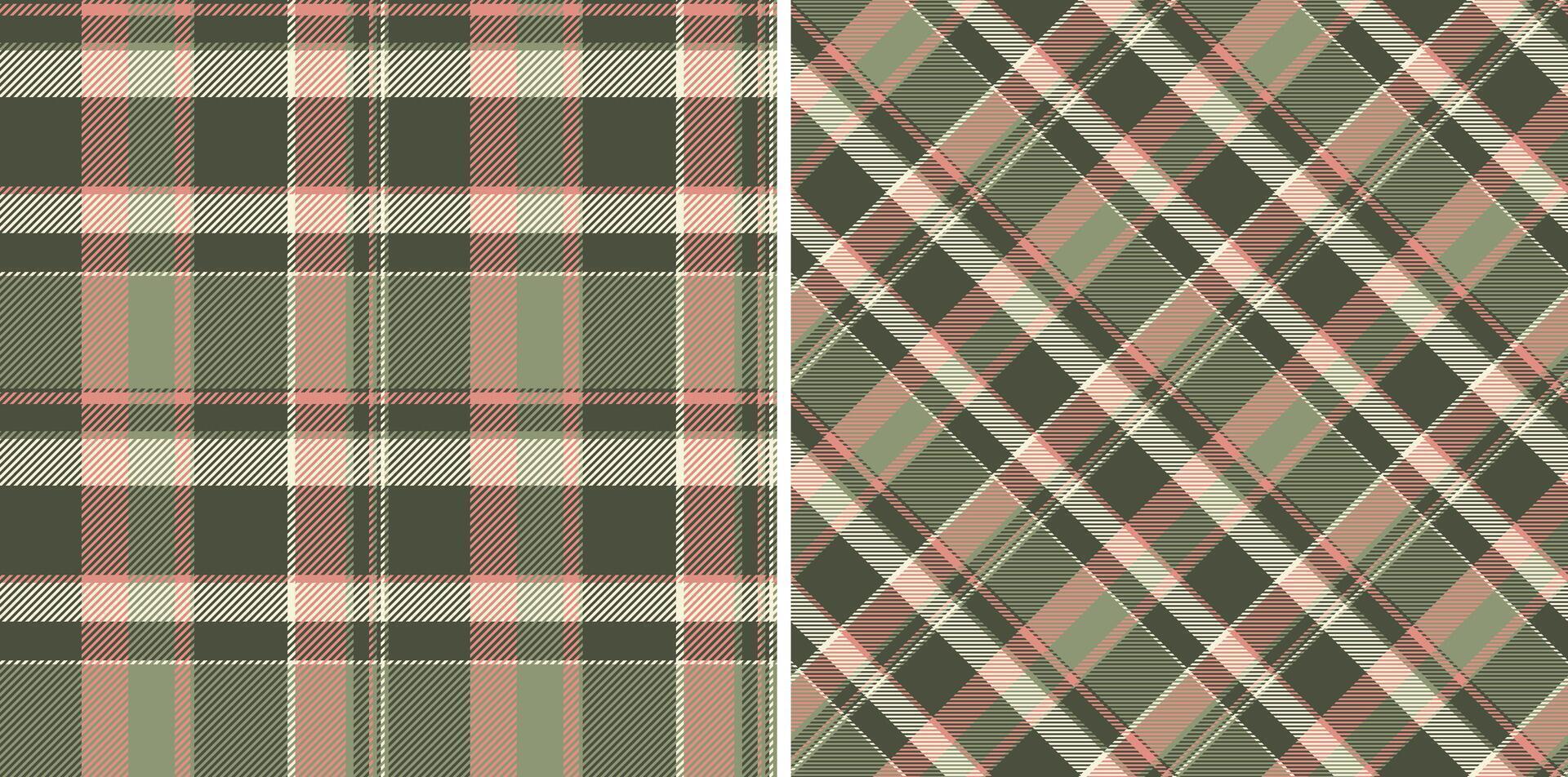 Tartan check seamless of fabric plaid with a texture pattern textile background. Set in food colors. Wide grid patterns in modern fashion. vector