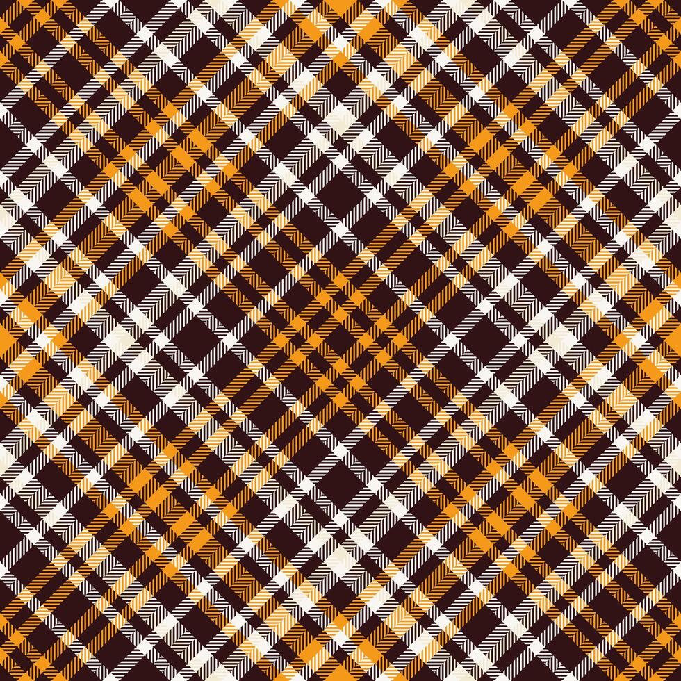 Elegant brown, orange, and white plaid pattern. Perfect for textile design, fallthemed projects, or creating stylish backgrounds. Seamless repeat for versatile applications. vector